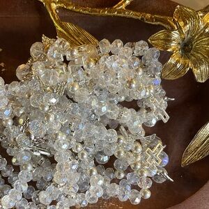 Crystal Beaded Bracelet with Cross & Angel Charms